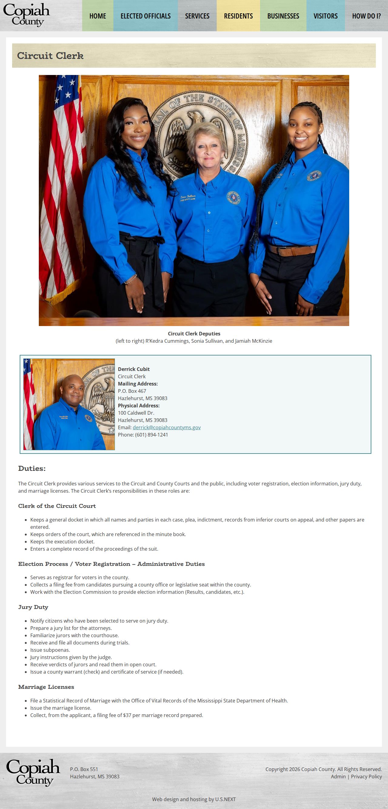 Copiah County court docket Circuit Clerk information